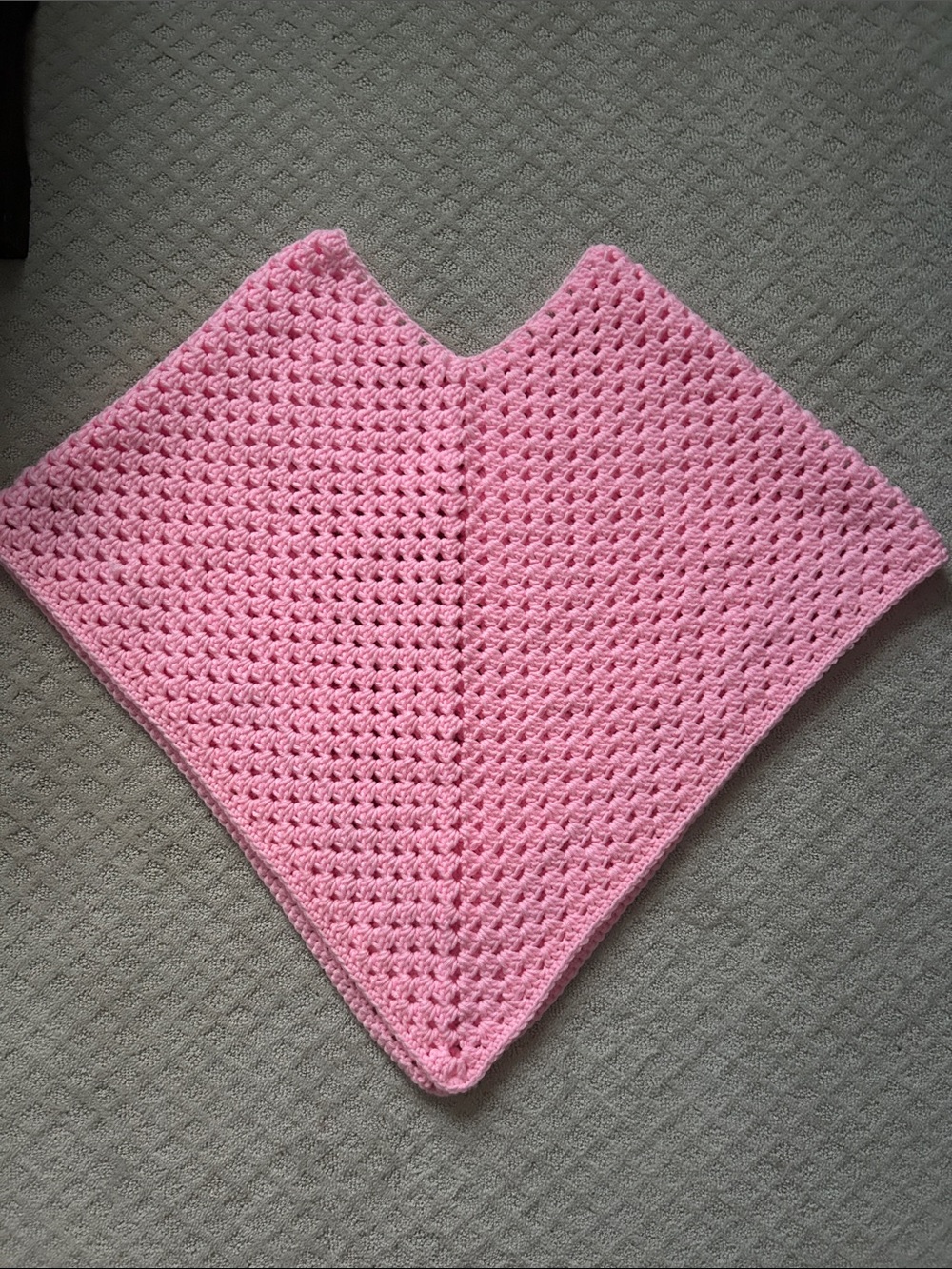Pink Crochet Poncho Top - Picture 3 of 5